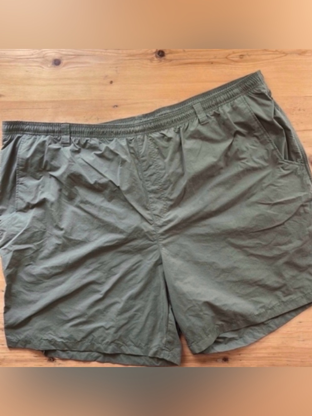 Columbia PFG 4X Khaki Green Men’s Swim Trunks EUC